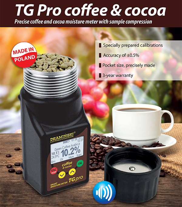 Máy đo độ ẩm cà phê và ca cao model TG Pro Coffee & Cocoa